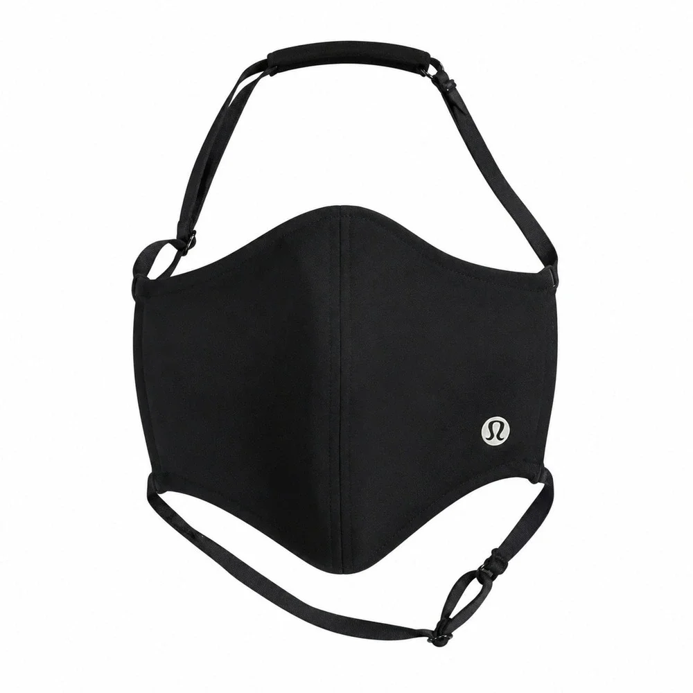 Lululemon Double Strap Face Mask Black OS Adjustable Reusable‎ Athletic Running